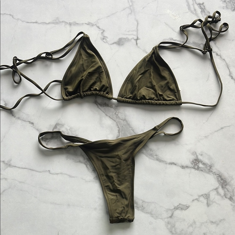 Olive Green Bikini Set